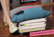 DIY – Banquinho Despojado com Revistas Antigas DIY - Banquinho Despojado com Revistas Antigas